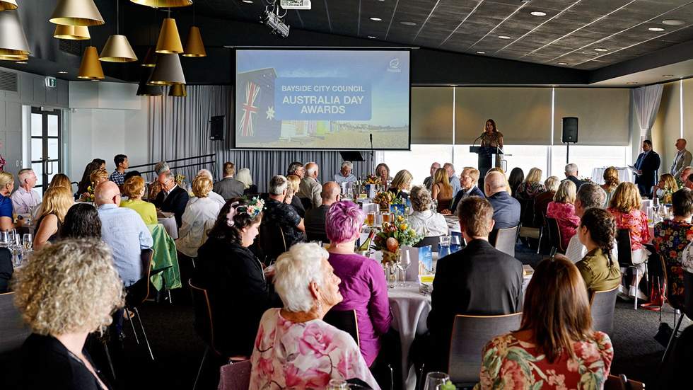 Crowd at tables at Aus Day Awards 