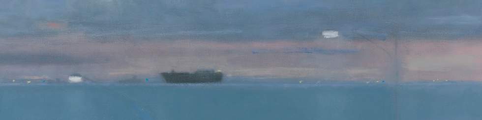 A painting of a boat in Port Phillip Bay