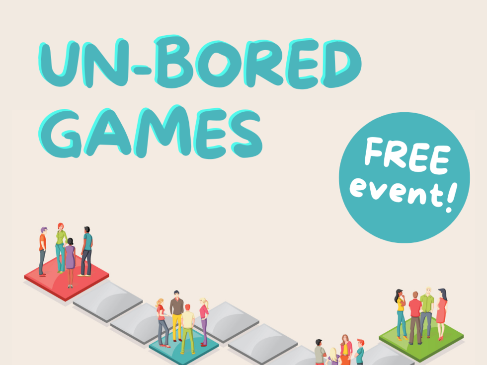 Un-Bored Games Afternoon - Free event for teens. Image of a board game with people on it 