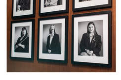 Black and White photos on Interior at Bayside City Council Chambers with Changing Faces photographs installed