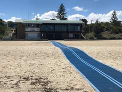Access matting across sand from Hampton Life Saving Club