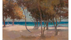 John Ford Paterson, 'Ti-tree, Brighton Beach' 1895, oil on canvas, 25.5 x 40.5 cm. Bayside City Council Art and Heritage Collection. Purchased 2022.