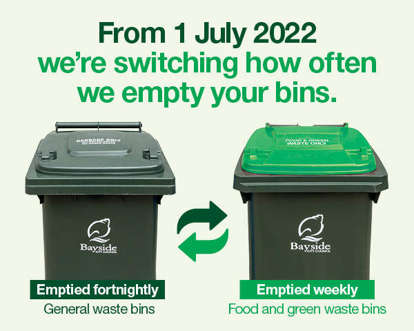 We've changing how regularly we empty Bayside bins. 