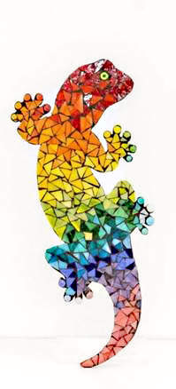 Rainbow mosaic lizard.