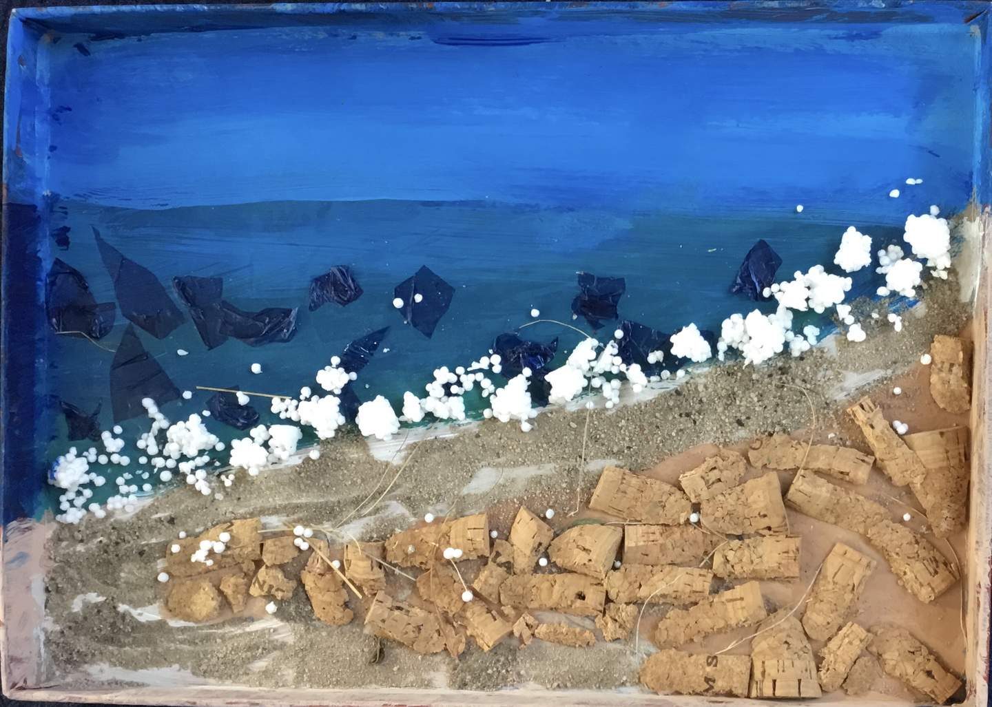 Youth art of the seaside made of corks 
