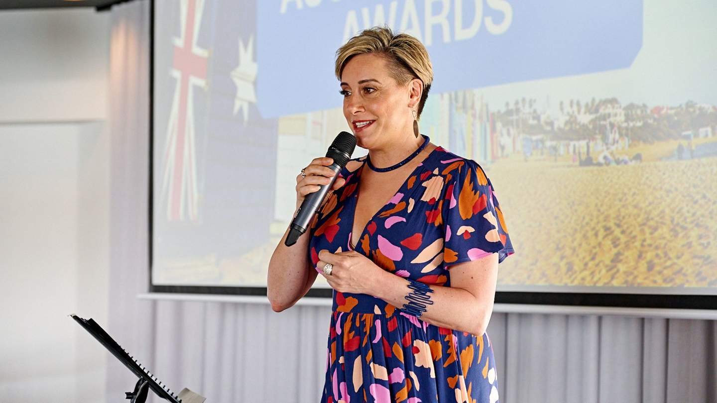Singer on stage at Aus Day Awards