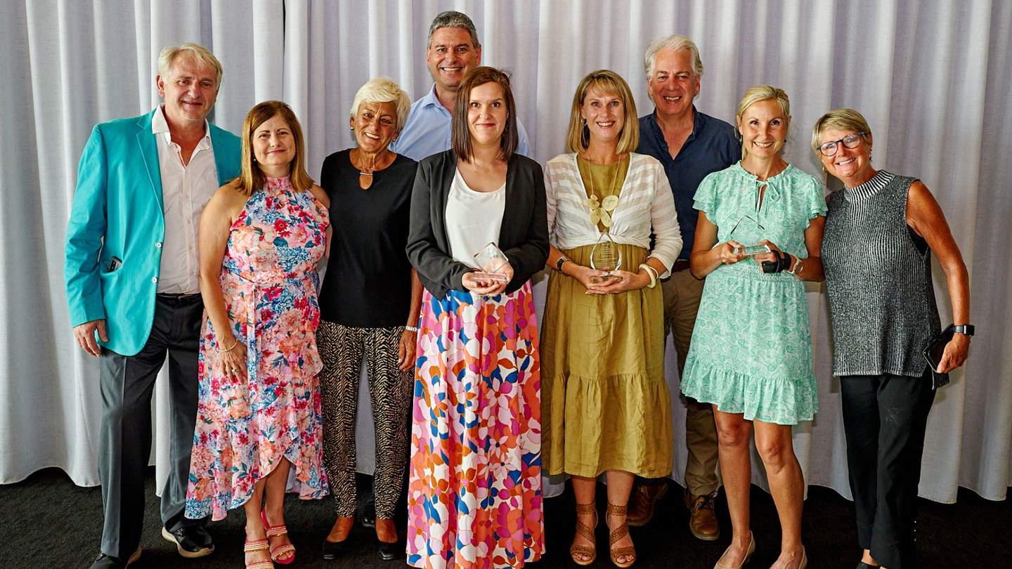 Group of people from Nourish with awards