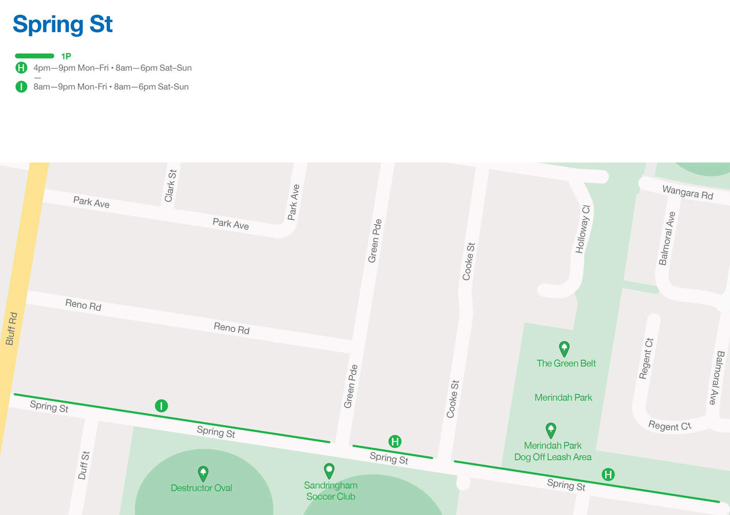 Netball Centre parking restrictions on Spring Street
