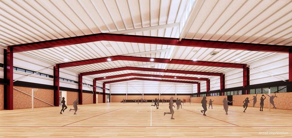 Artist impression of indoor netball court