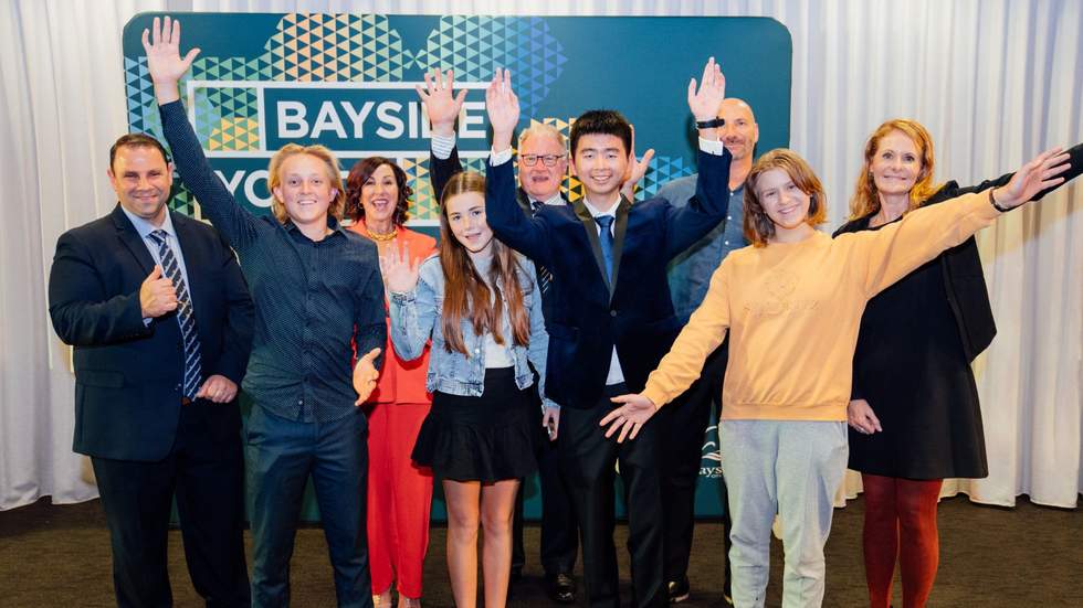The Mayor and happy winners at the Bayside Youth Awards
