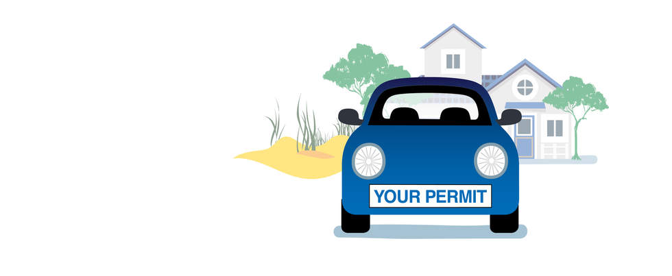 digital parking permit graphic promo of blue car