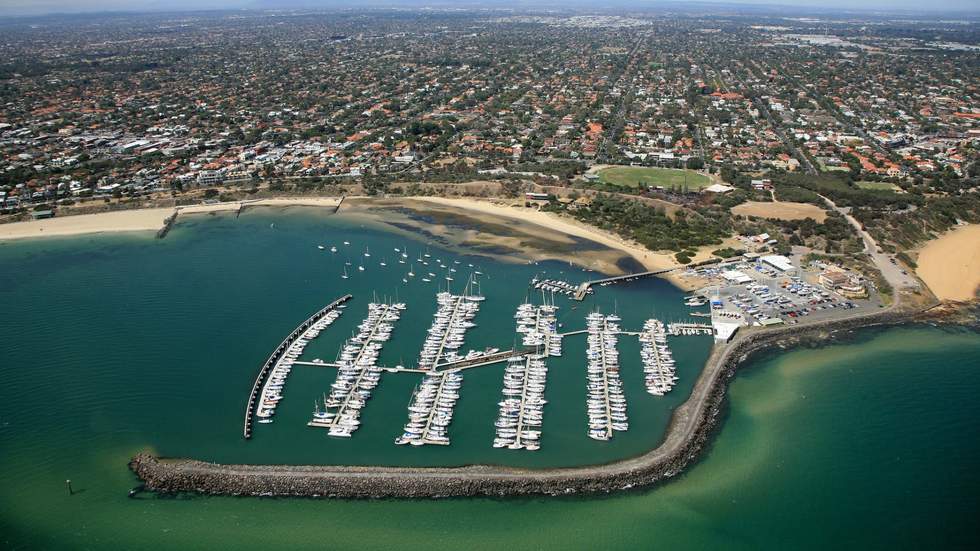 An aerial view of Sandringham Harbour.